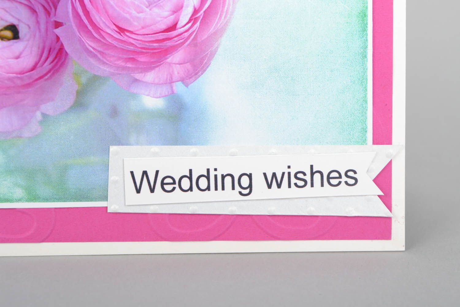 Künstlerische handgemachte Grußkarte Wedding wishes foto 4