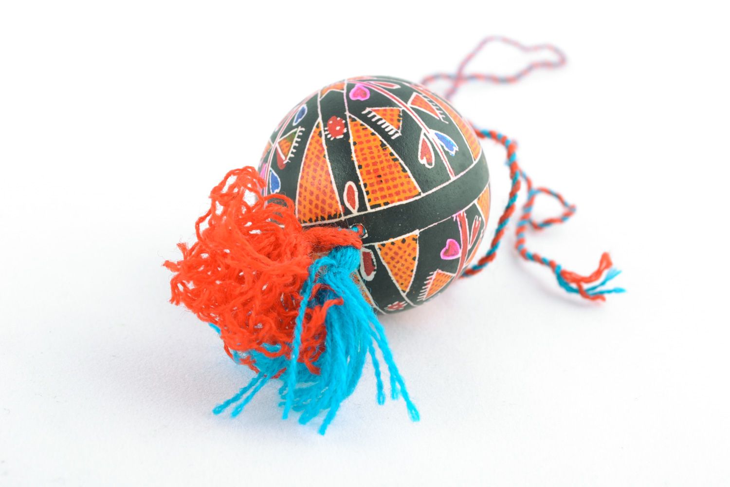 Handmade designer chicken Easter egg interior hanging decoration with tassel photo 3