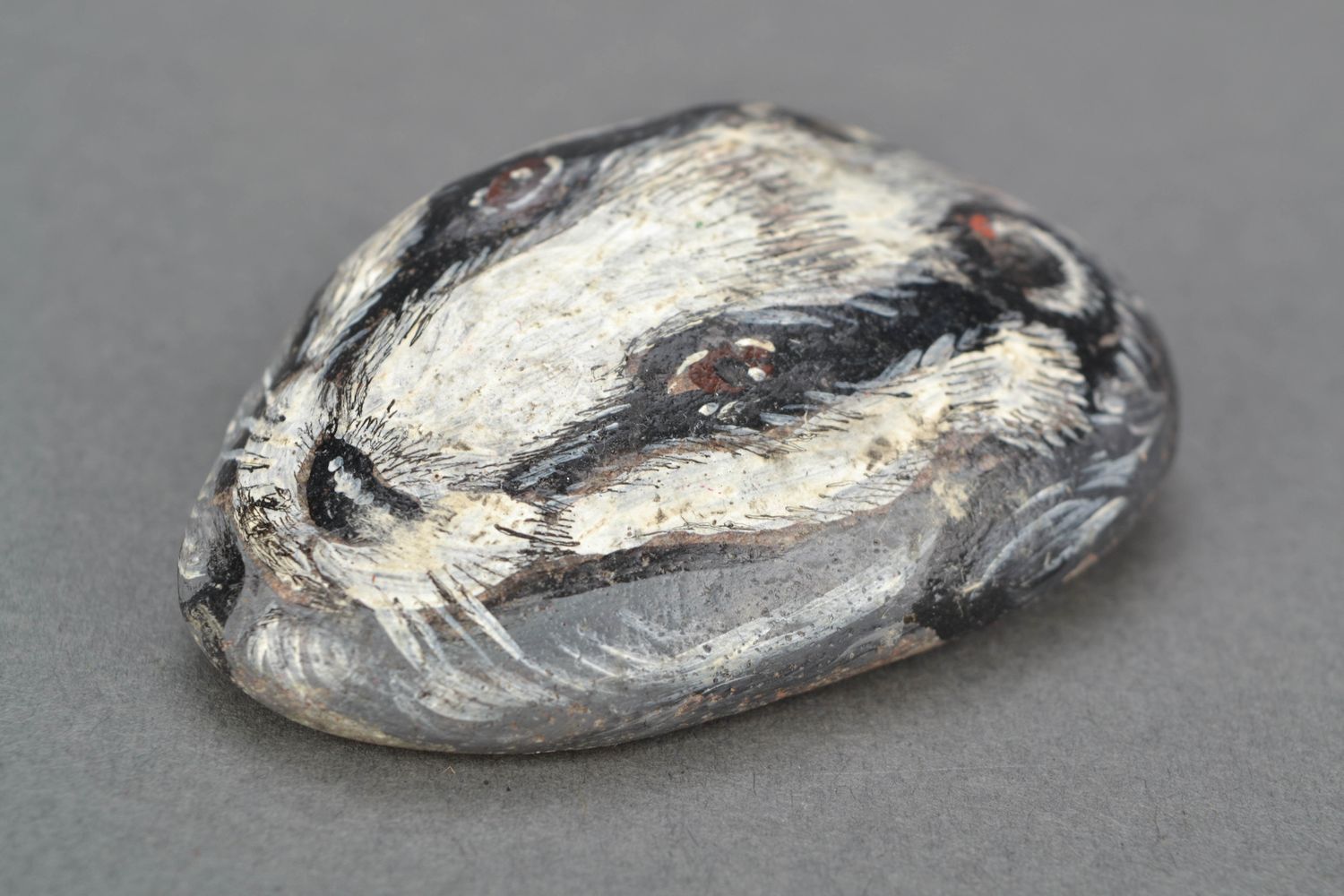 Овальный морской камень для декора Скунс фото 3