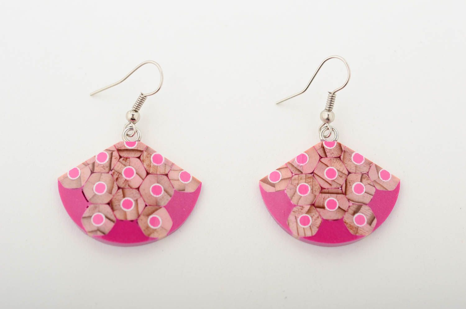 Pendientes originales de color rosa bisutería artesanal regalo para mujer foto 3