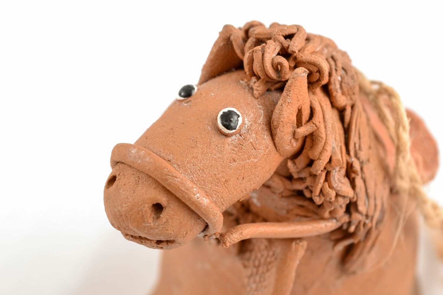 Campanello d'autore in ceramica fatto a mano a forma di cavallo divertente foto 4