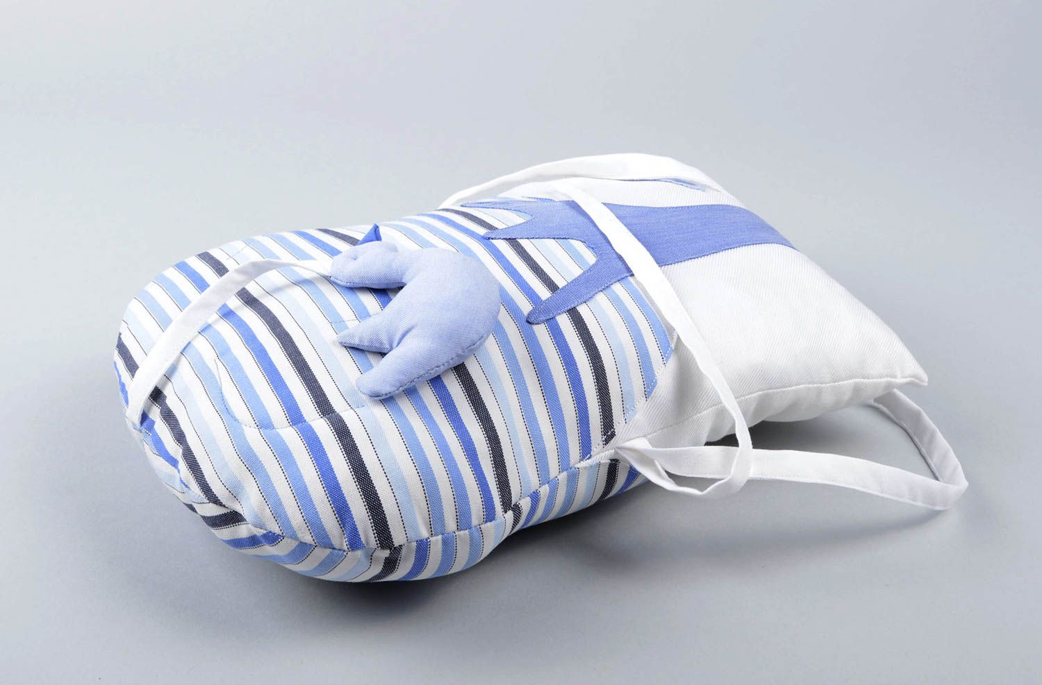 Бортик для детской кроватки хэндмэйд голубая защита на кроватку детский товар фото 7