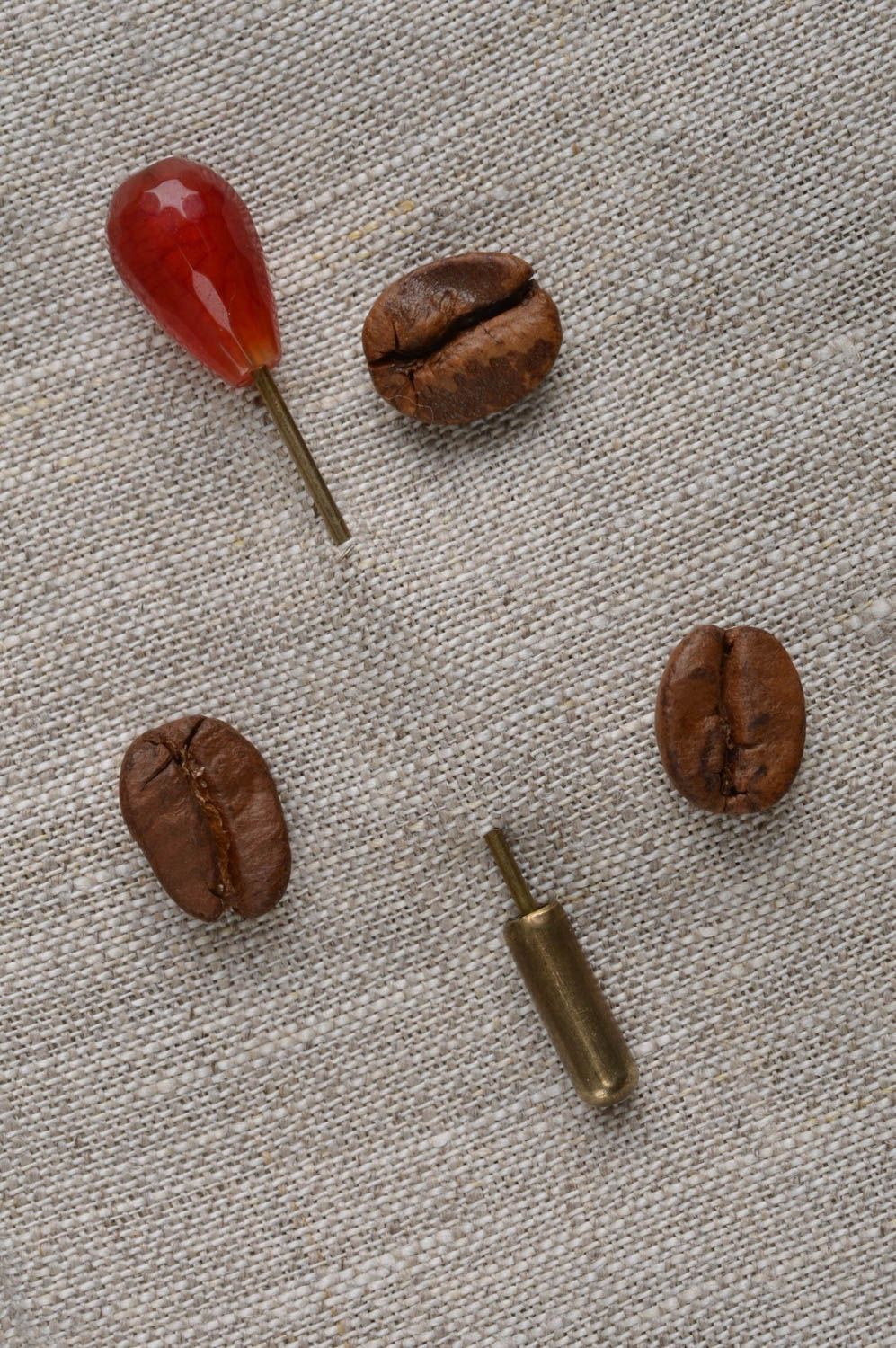 Metal handmade brooch pin red stylish accessories interesting jewelry photo 1