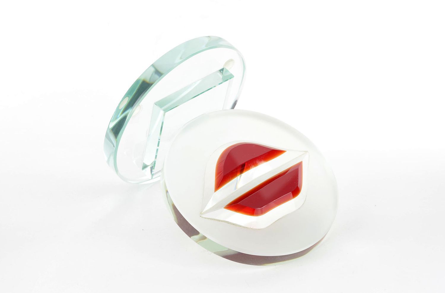 Handmade Deko Glas Figur Deko aus Glas originelles Geschenk rote Lippen foto 3