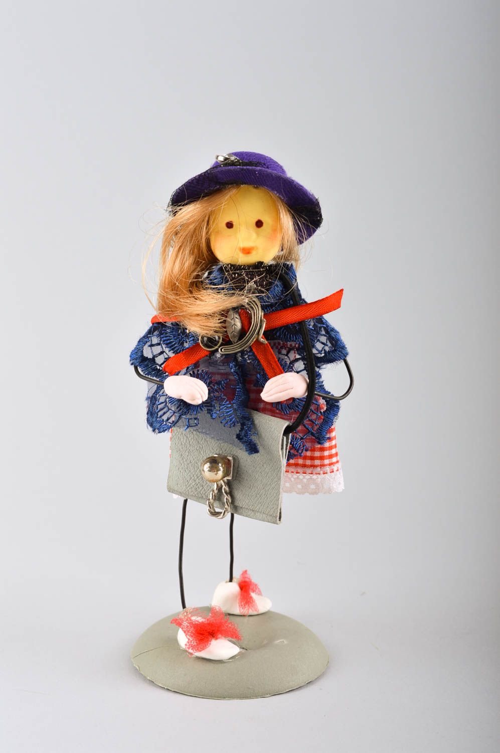 Bambola bella in stoffa fatta a mano pupazzo tessile tenero da collezione foto 2