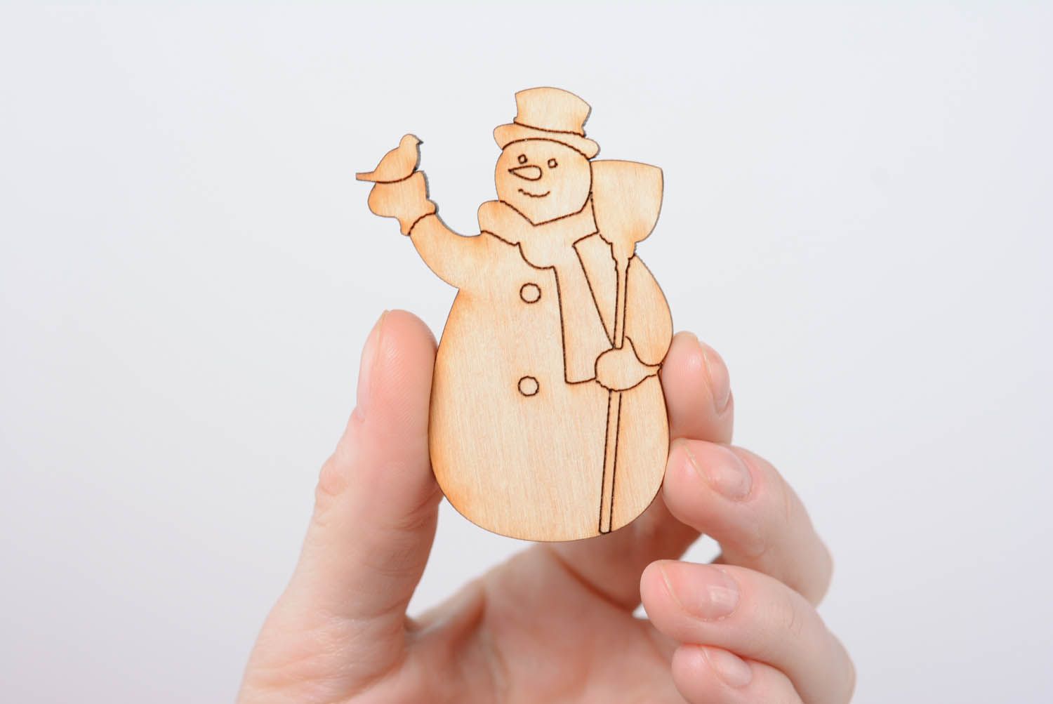 Wooden element with magnet Funny Snowman photo 4