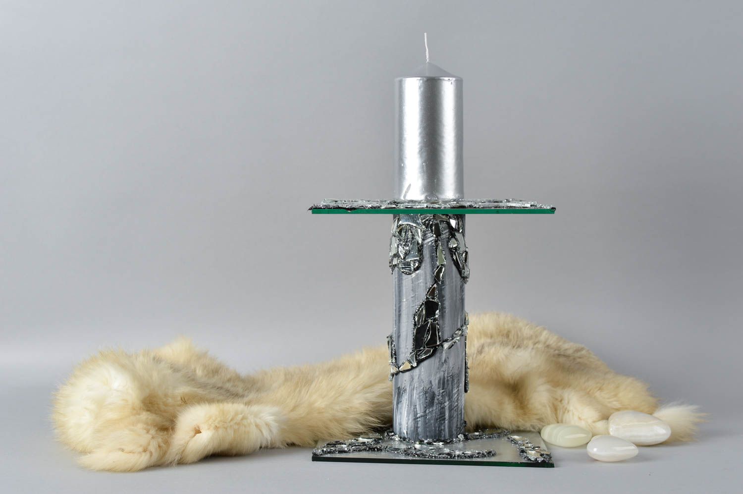Unusual handmade glass candlestick interior decorating glass art gift ideas photo 1
