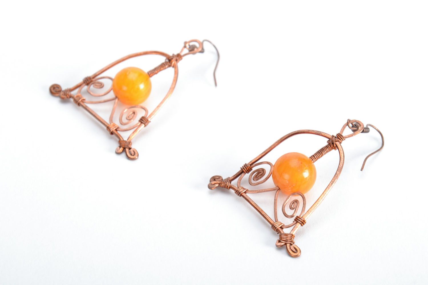 Copper earrings photo 3