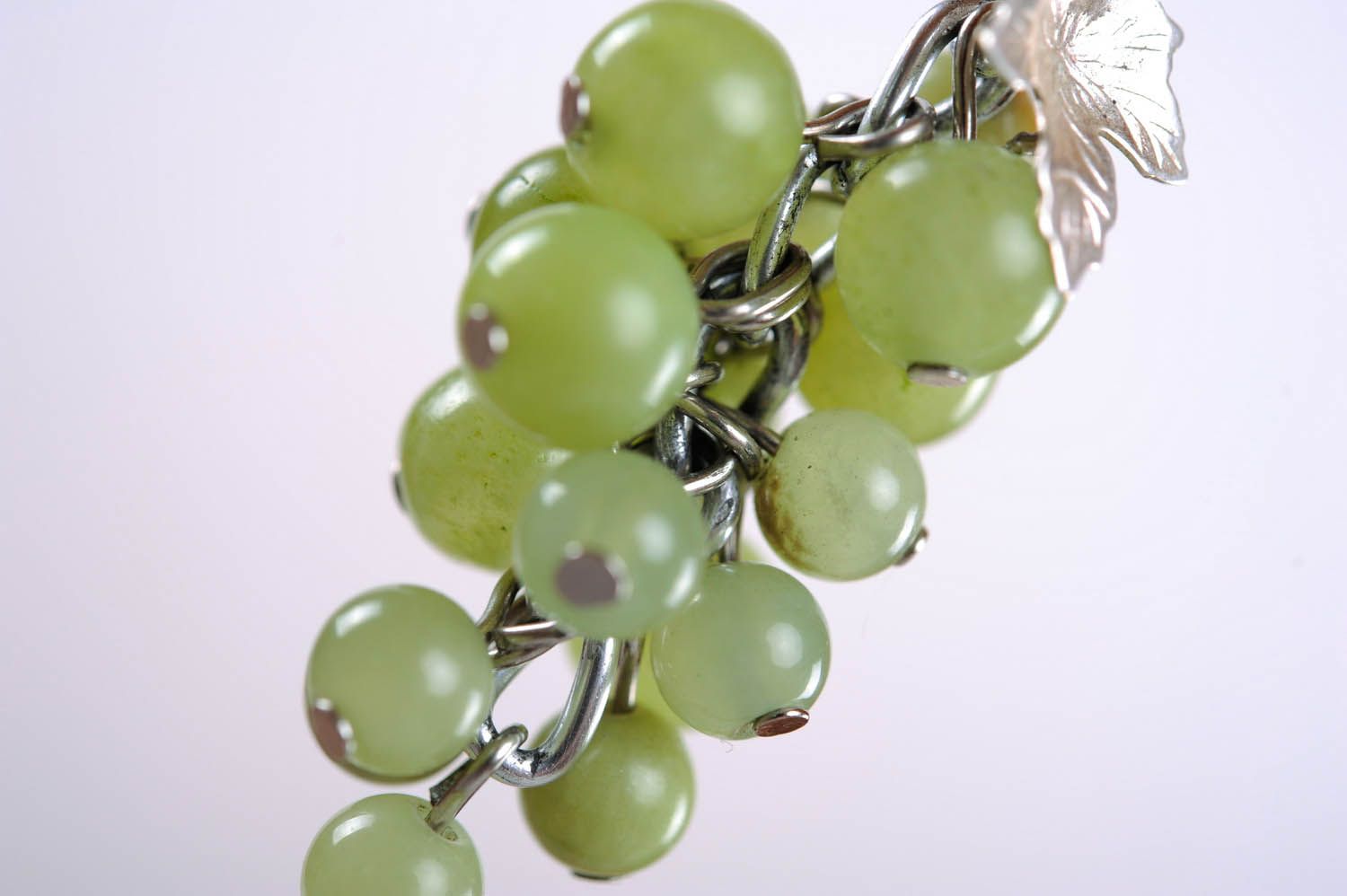 Earrings Made of Beads Wine Grapes photo 3