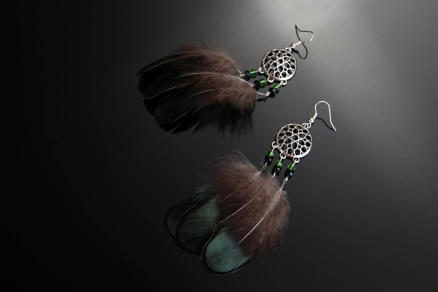 Earrings with feather photo 3