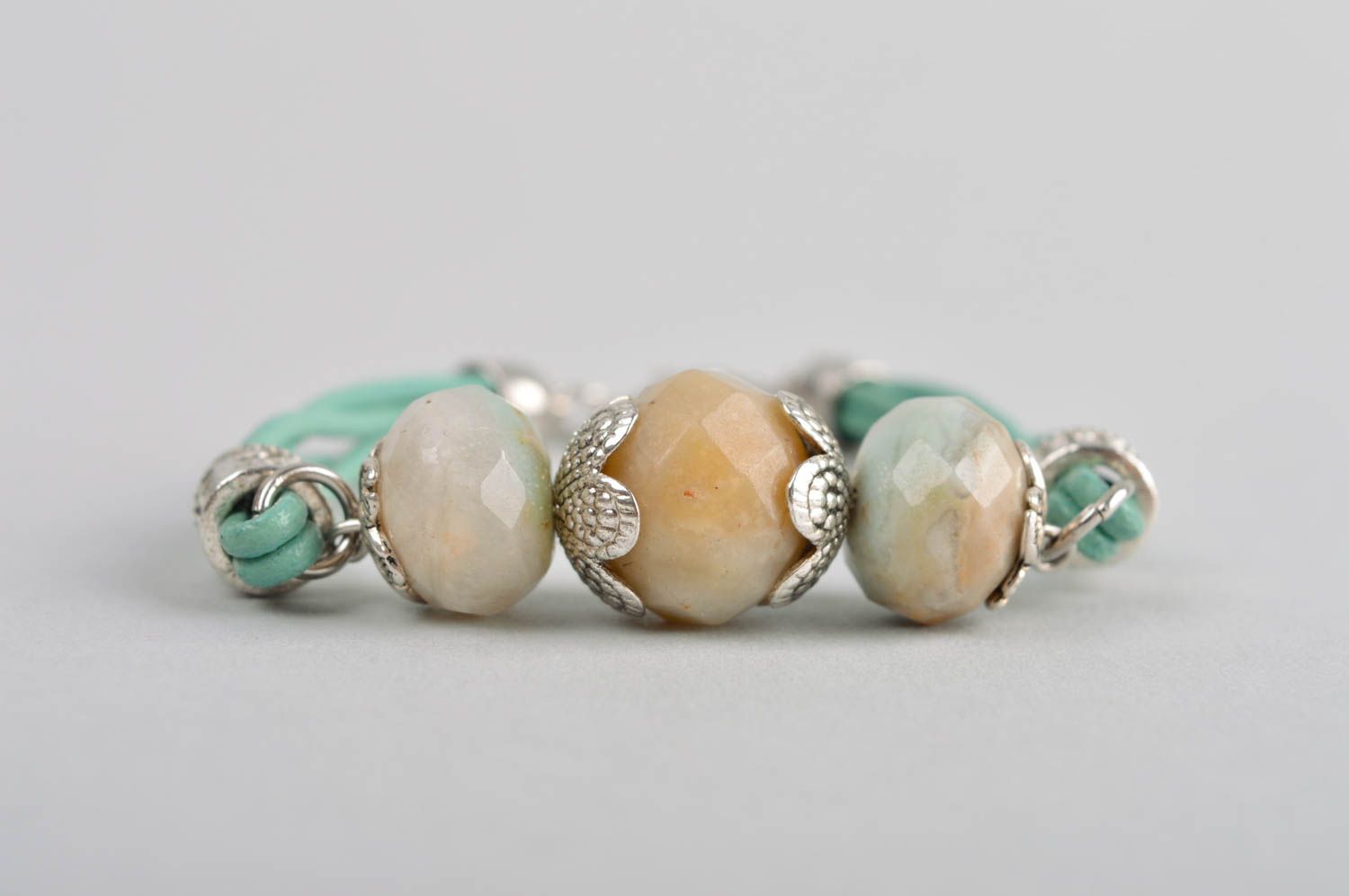 Handmade gemstone bracelet leather bracelet beaded bracelet designs gift ideas photo 3