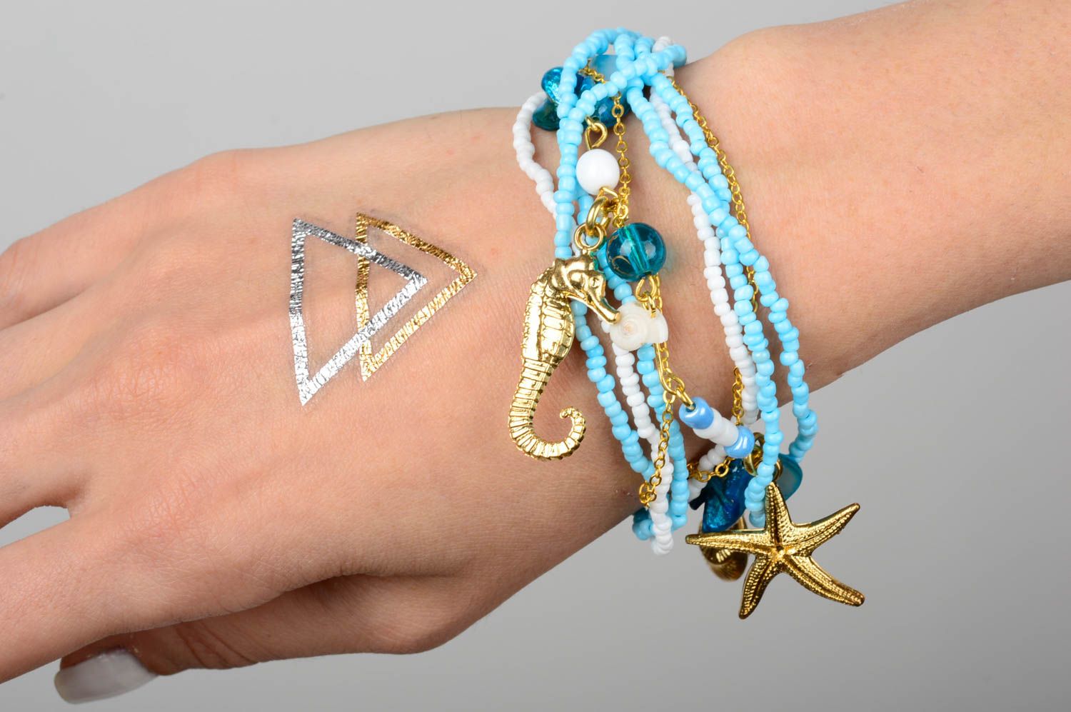 Handmade bracelet beaded bracelet for girls unusual accessory beads jewelry photo 3