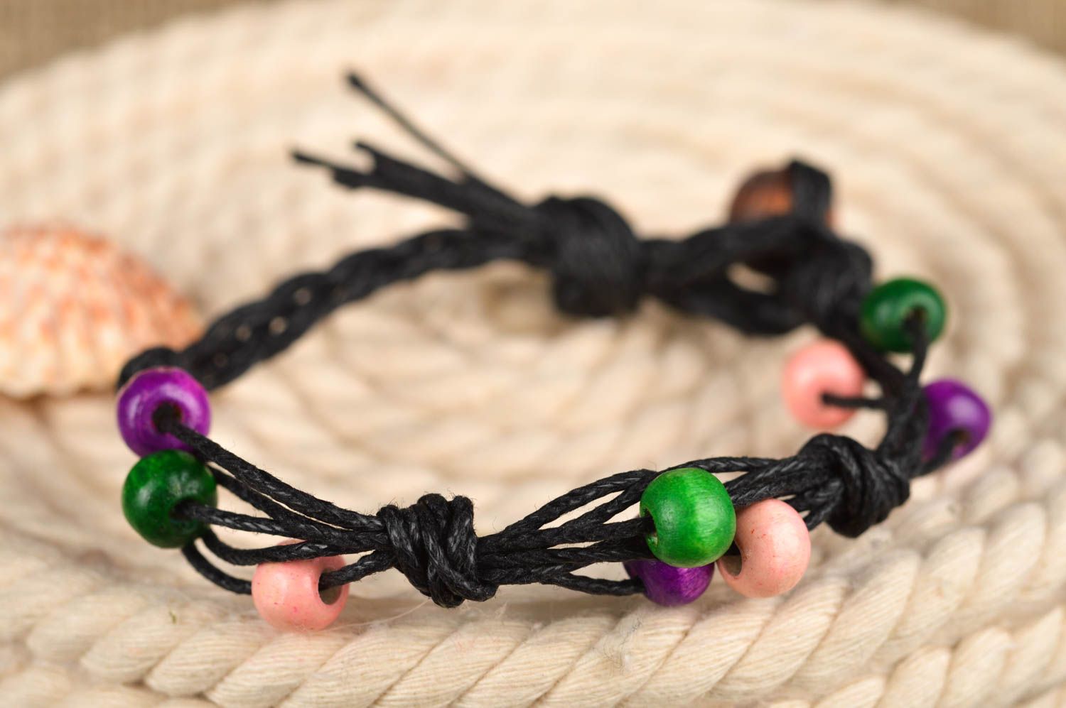 Bright handmade wrist bracelet beaded bracelet womens cord bracelet ideas photo 1