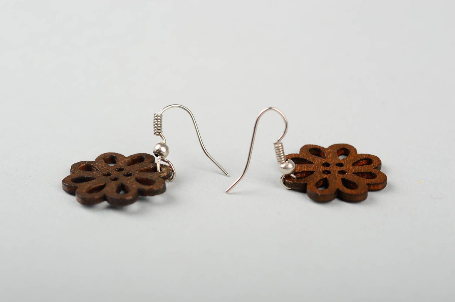 Stylish handmade wooden earrings beautiful jewellery contemporary jewelry photo 3