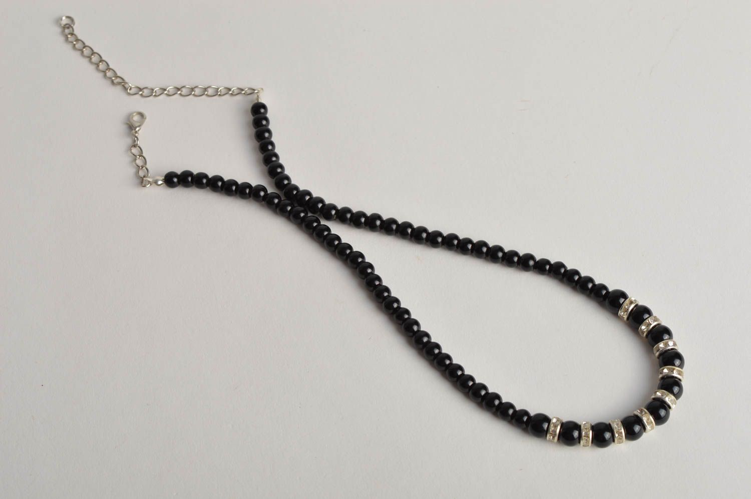 Handmade designer trendy necklace black beaded necklace elegant jewelry photo 2