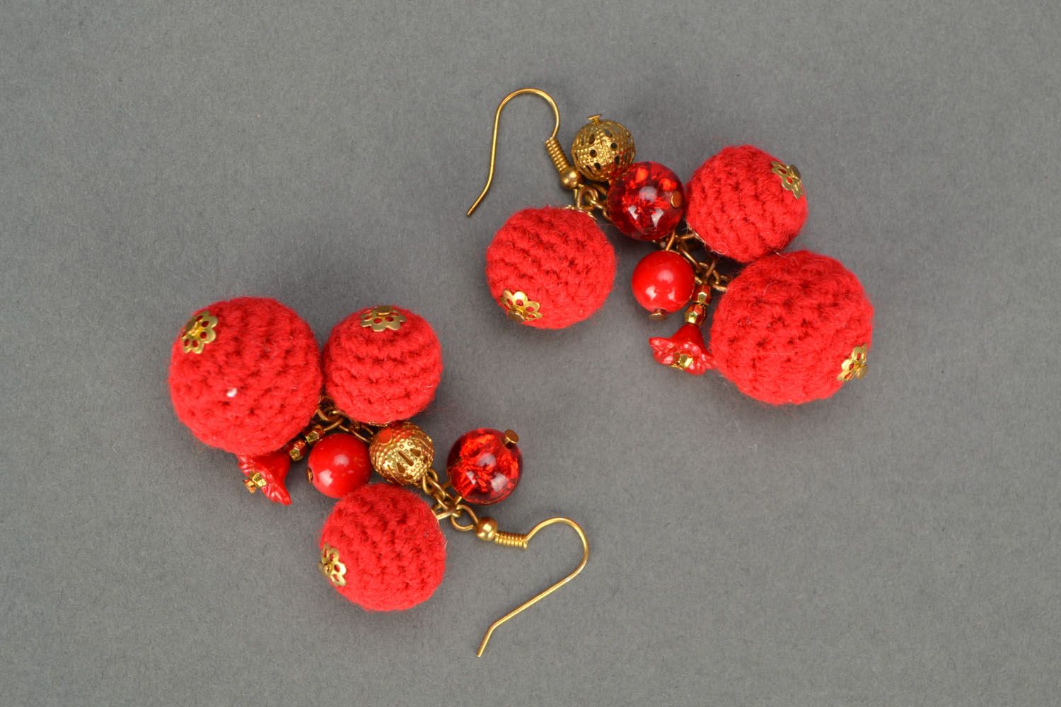 Crochet earrings Ripe Berry photo 3