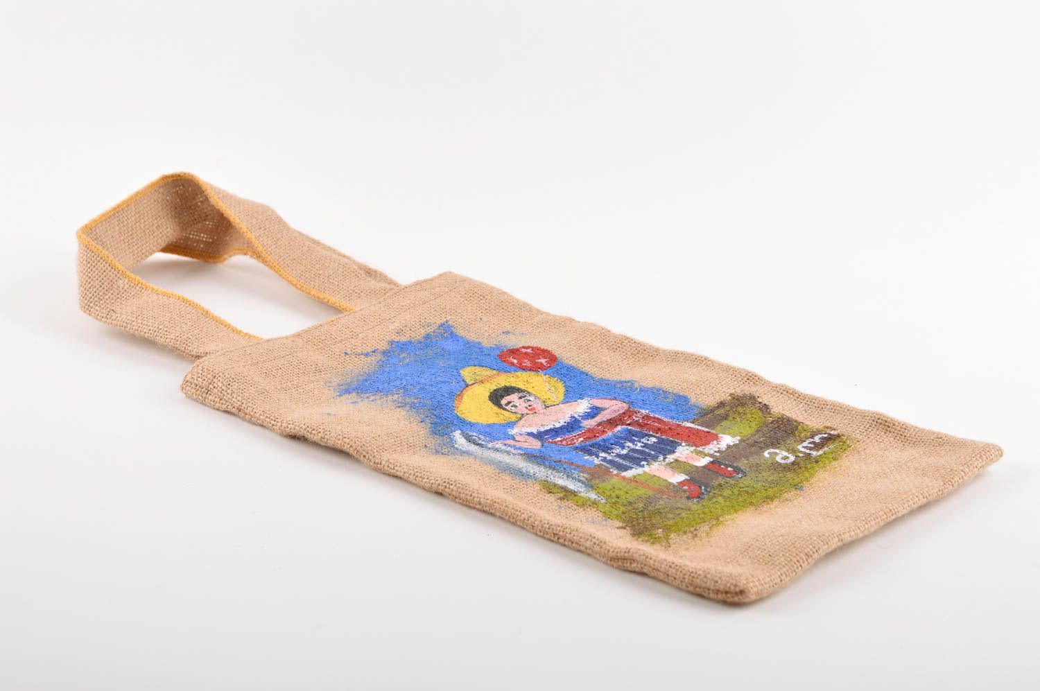 Bolso hecho a mano de tela pintado accesorio para mujer regalo original foto 4