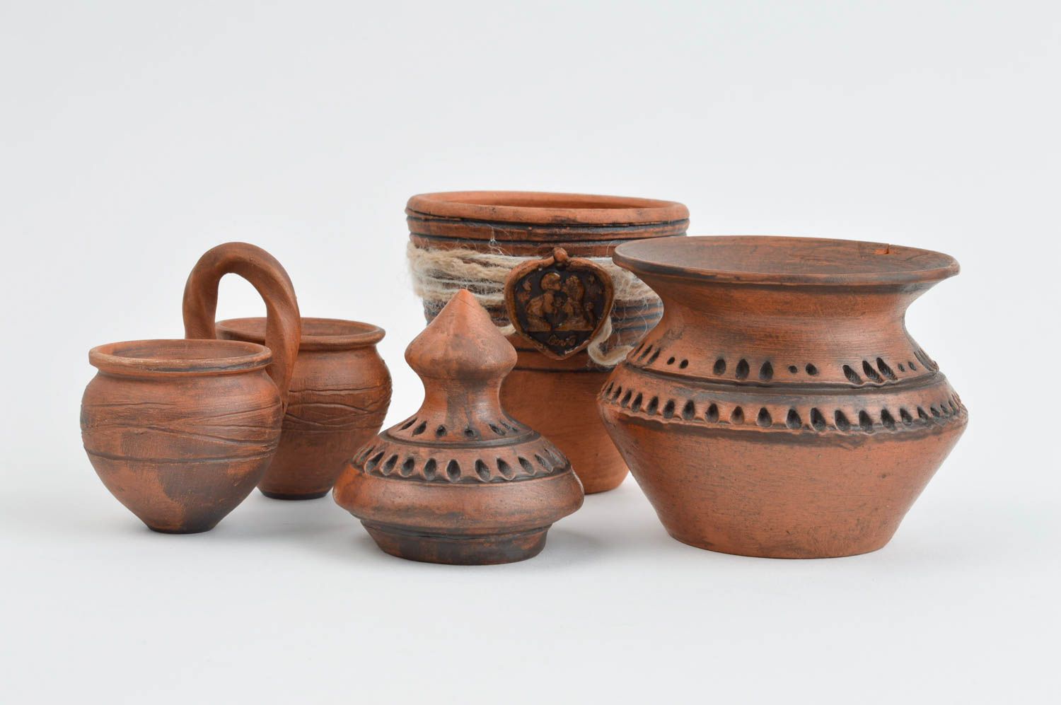 Tarros de barro hechos a mano vasijas de barro originales cerámica artesanal foto 3