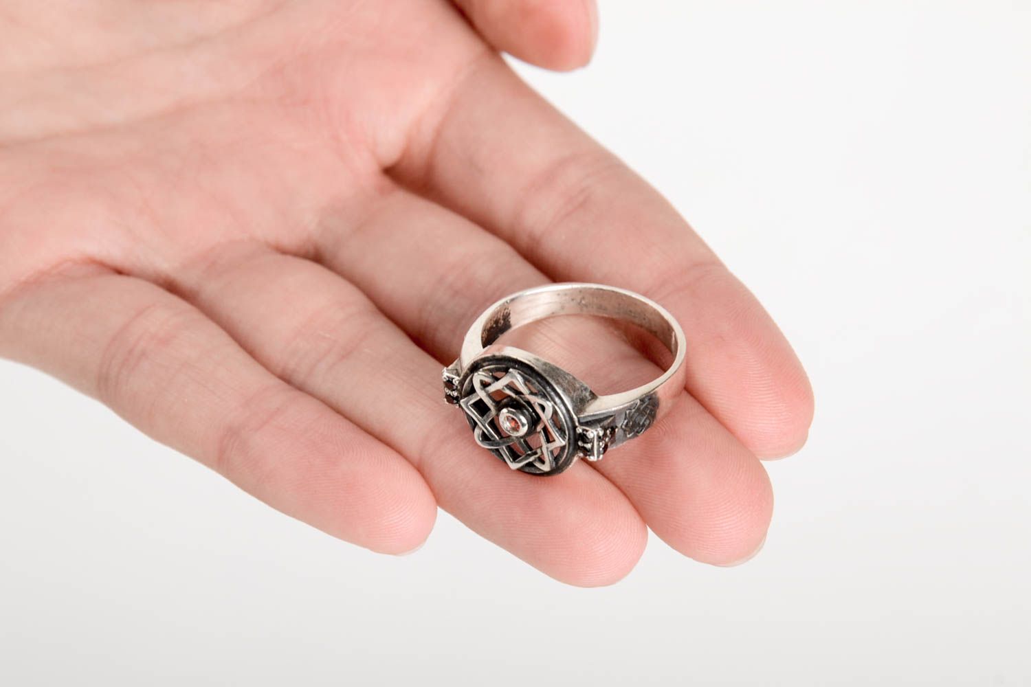 Мужское серебряное кольцо ручной работы красивое кольцо ювелирное изделие фото 5