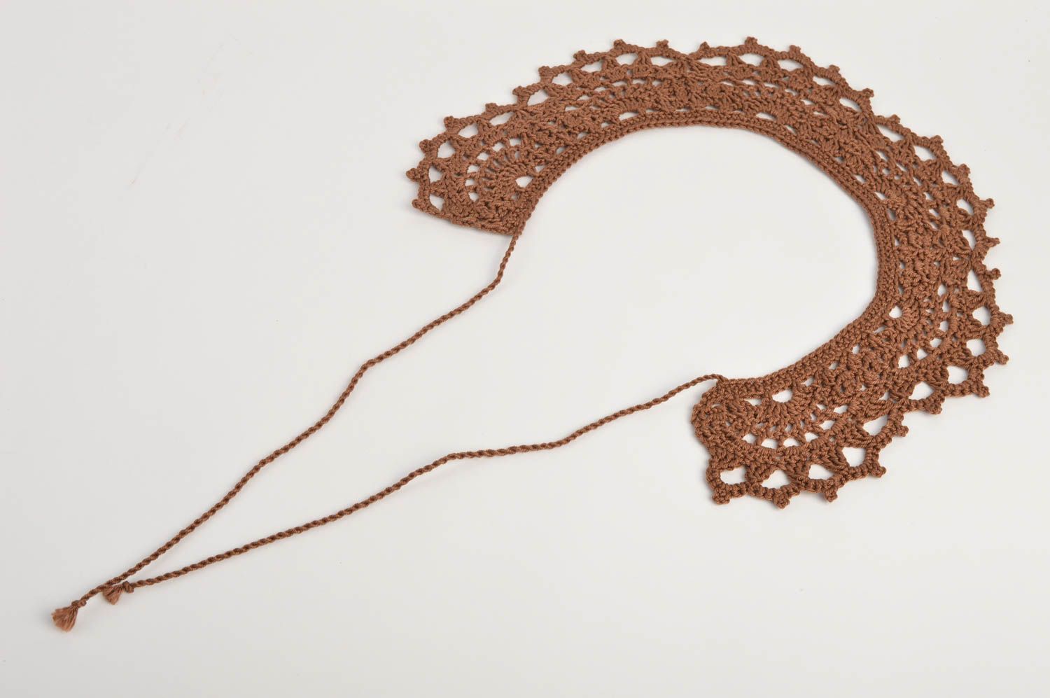 Handmade abnehmbarer Kragen Häkel Accessoire Schmuck für Mädchen kaffeebraun foto 3