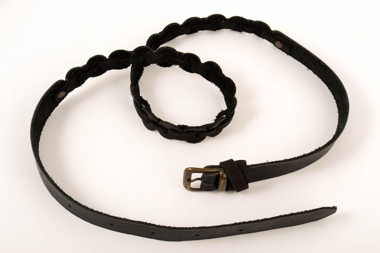 Handmade Damen Gürtel Accessoire für Frauen Gürtel aus Leder schwarz stilvoll foto 4