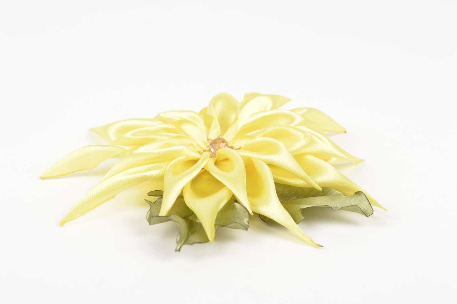 Zarte gelbe Blume Haarspange handgemachter Schmuck Accessoire für Mädchen foto 2