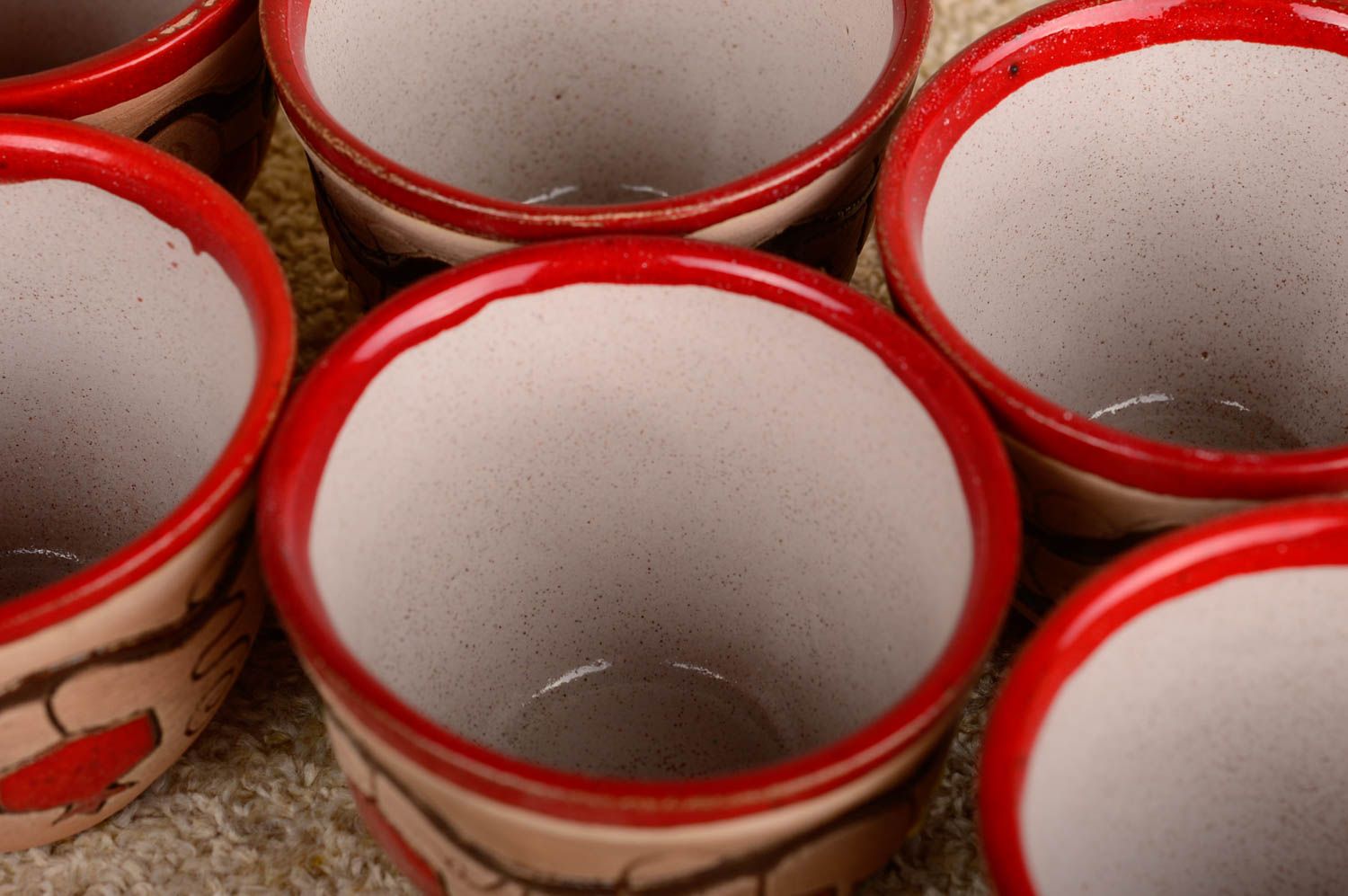 Керамическая посуда ручной работы керамические стаканы глиняная посуда 6 штук фото 2