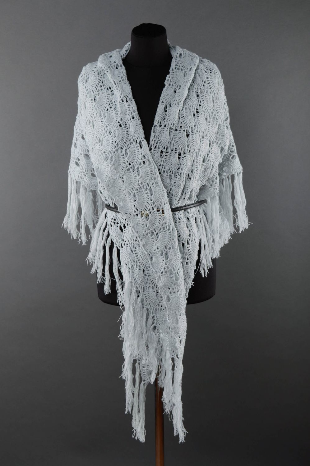 Light lacy crochet shawl photo 1
