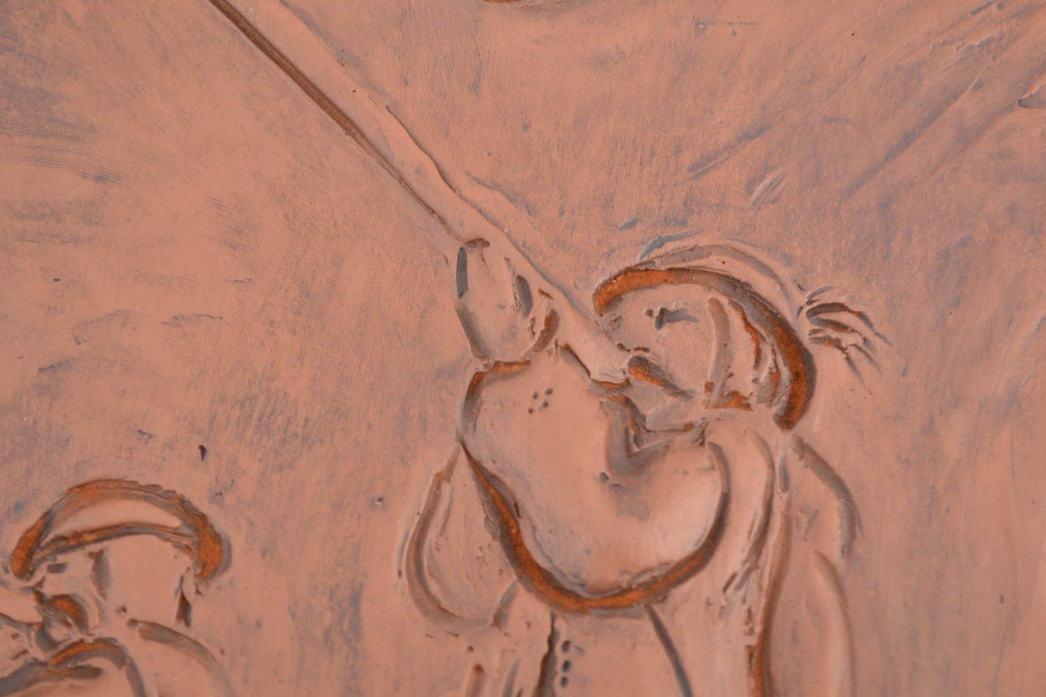Panneau mural décoratif fait main en argile rouge technique de cuisson au lait photo 2