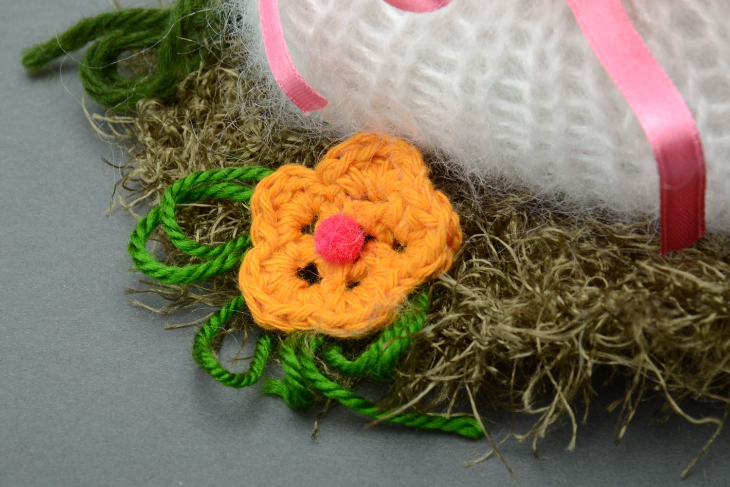 Handmade soft crochet toy rabbit for Easter photo 4