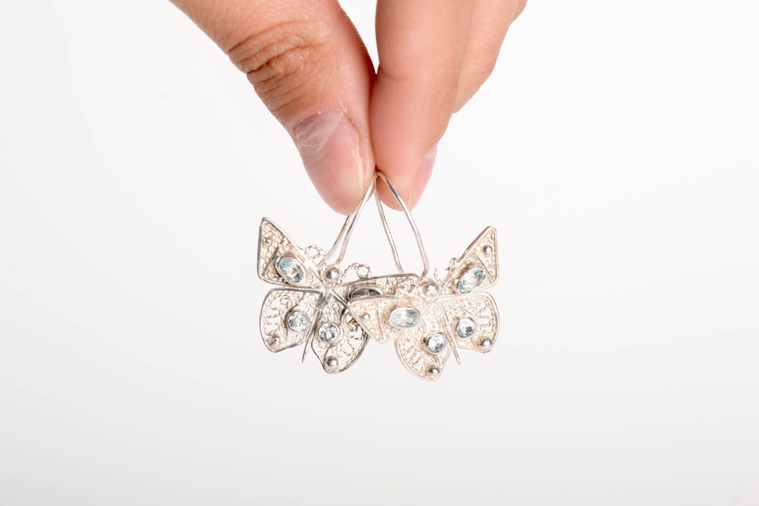 Silver earrings designer accessories handmade jewelry fashion earrings photo 5