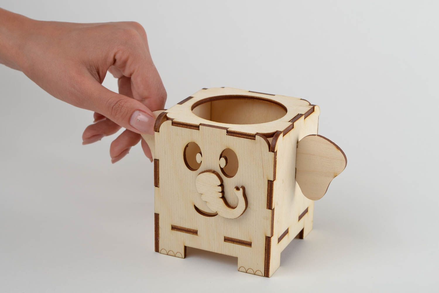 Handmade Behälter aus Holz Figur zum Bemalen Holzartikel zum Bemalen exklusiv foto 2