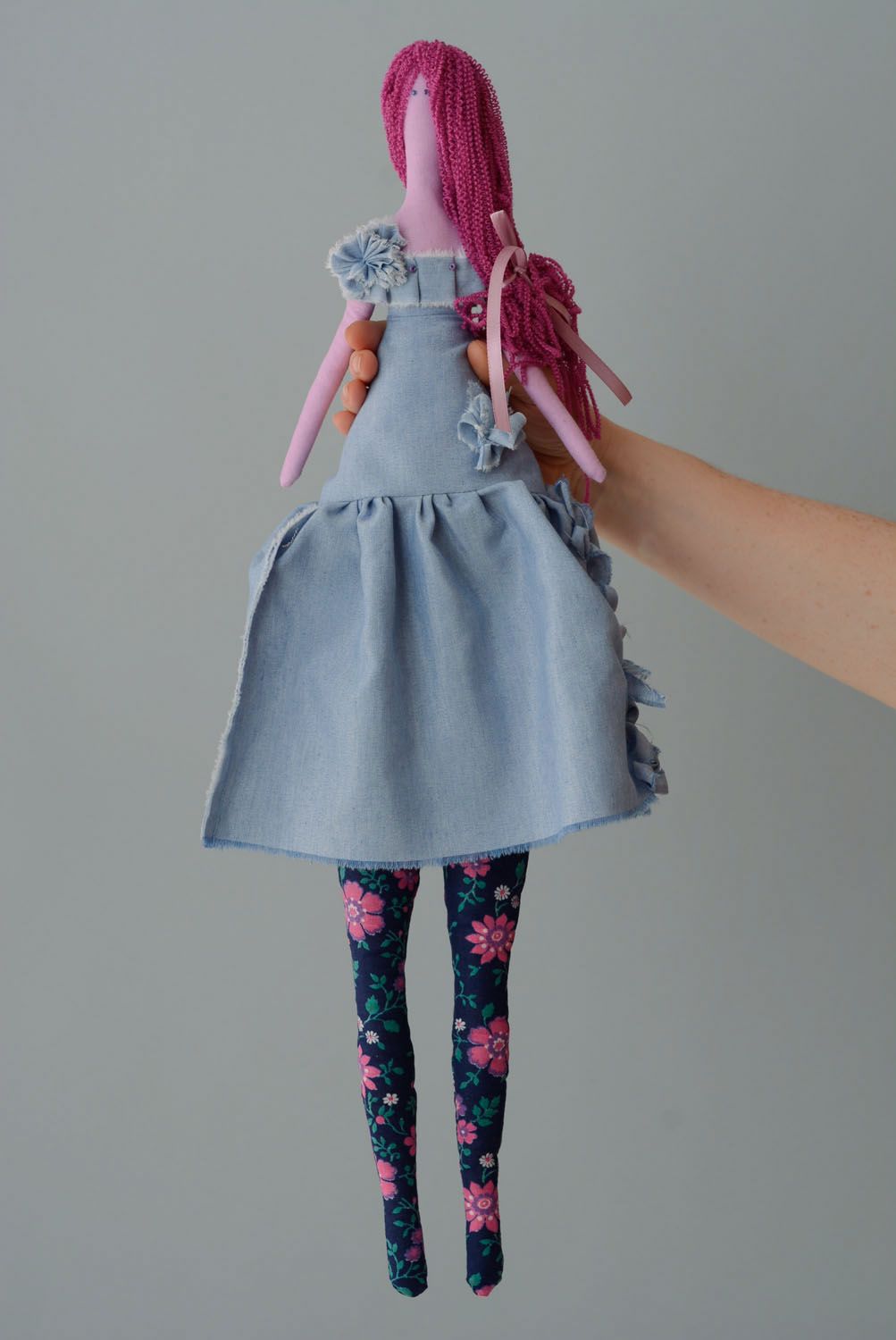 Muñeca hecha a mano Princesa de jeans  foto 3