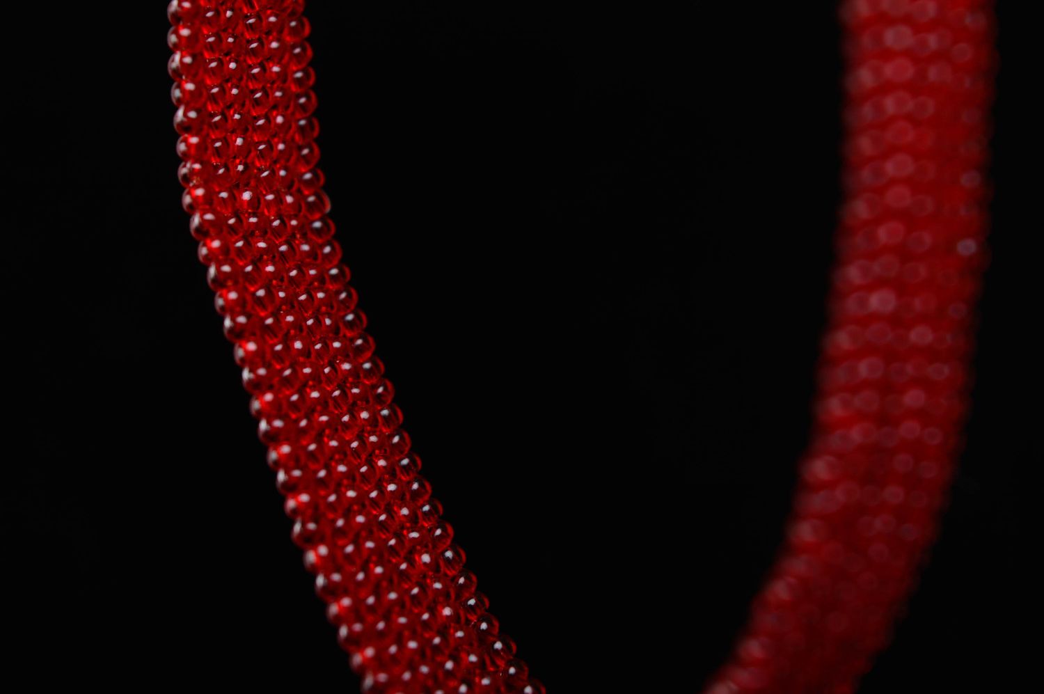 Bracelet en perles de rocailles rouge foncé fait main photo 5