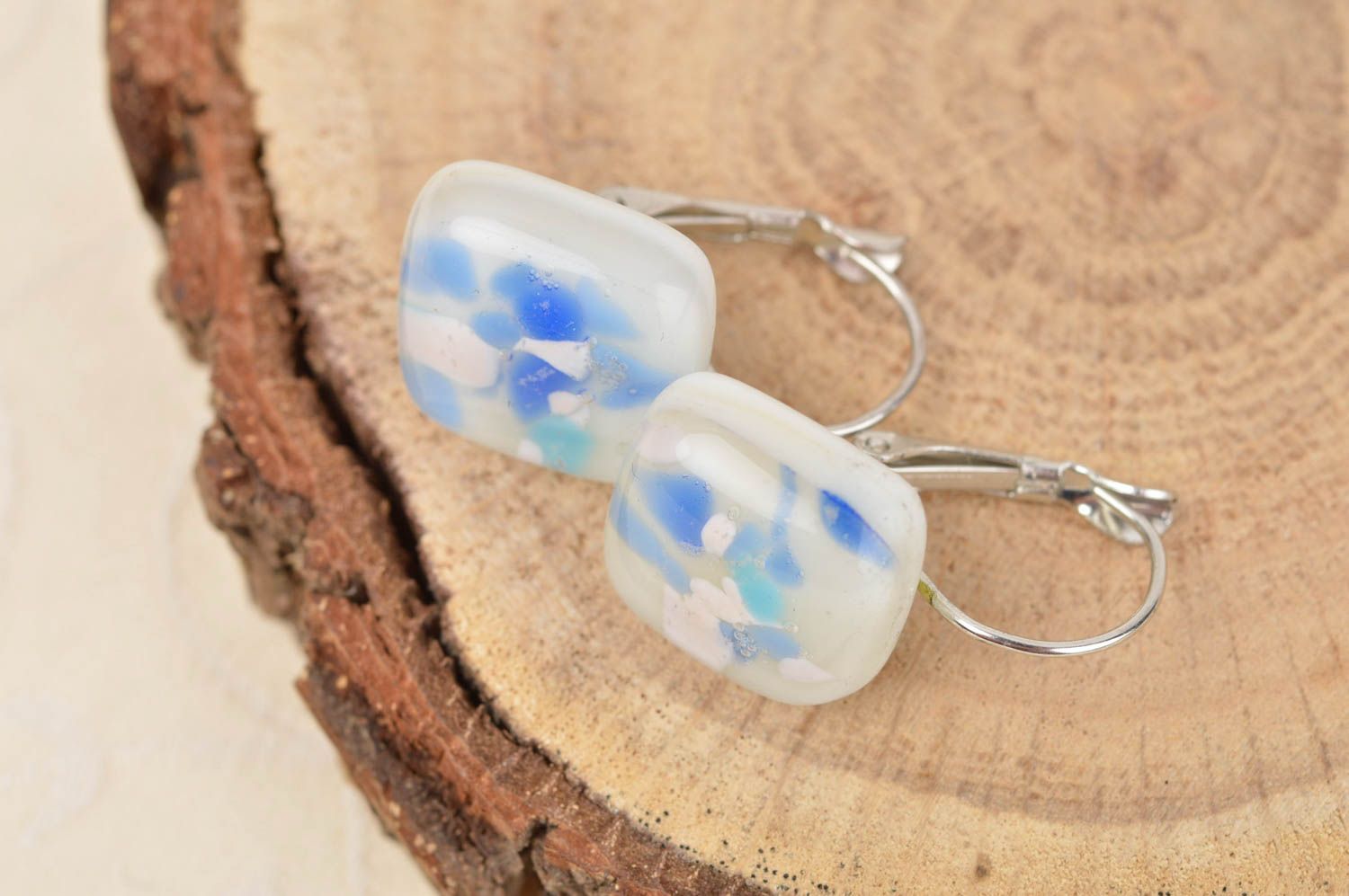 Beautiful handmade glass earrings glass fusing cool jewelry designs gift ideas photo 1