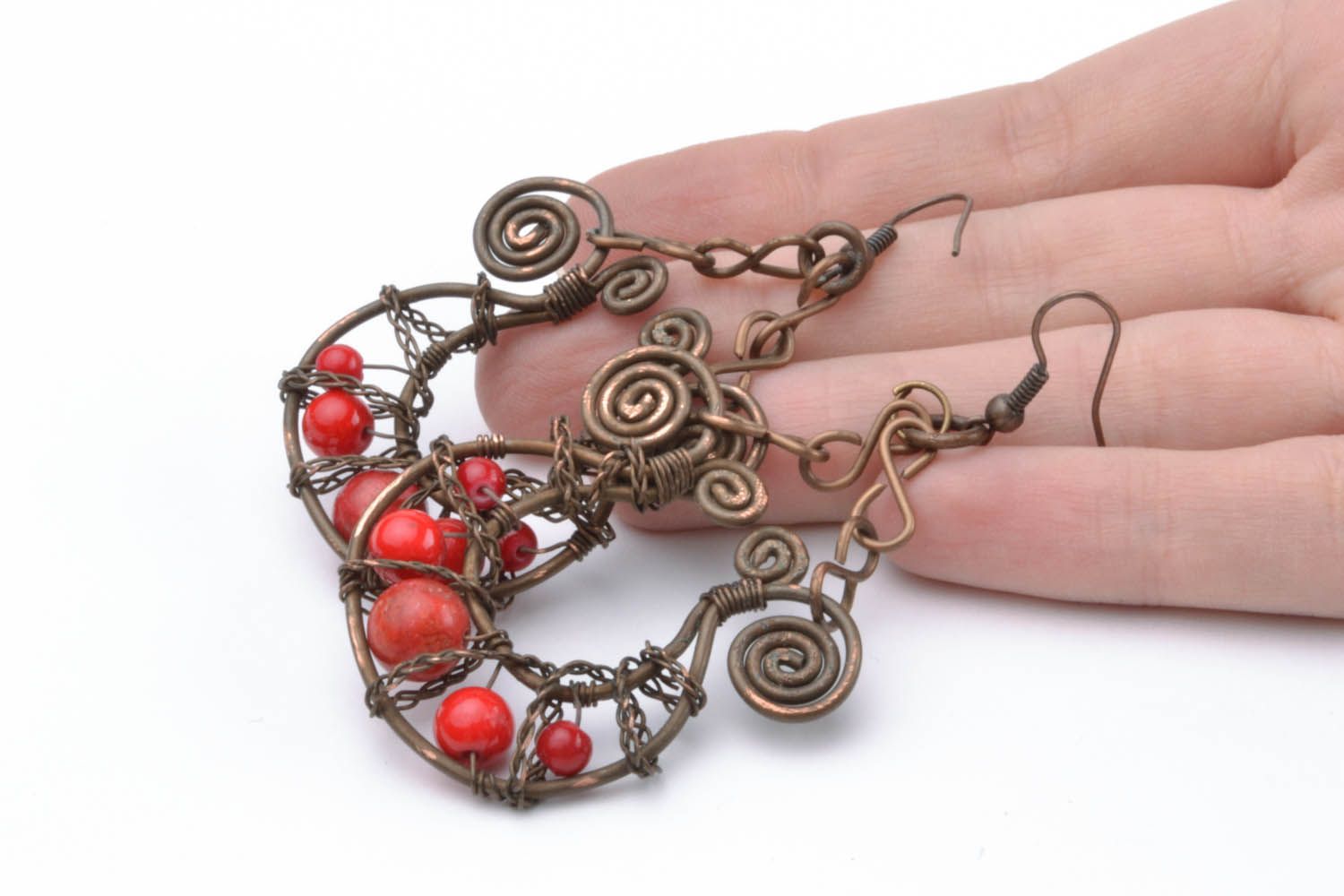 Forged copper earrings Enchantress photo 2