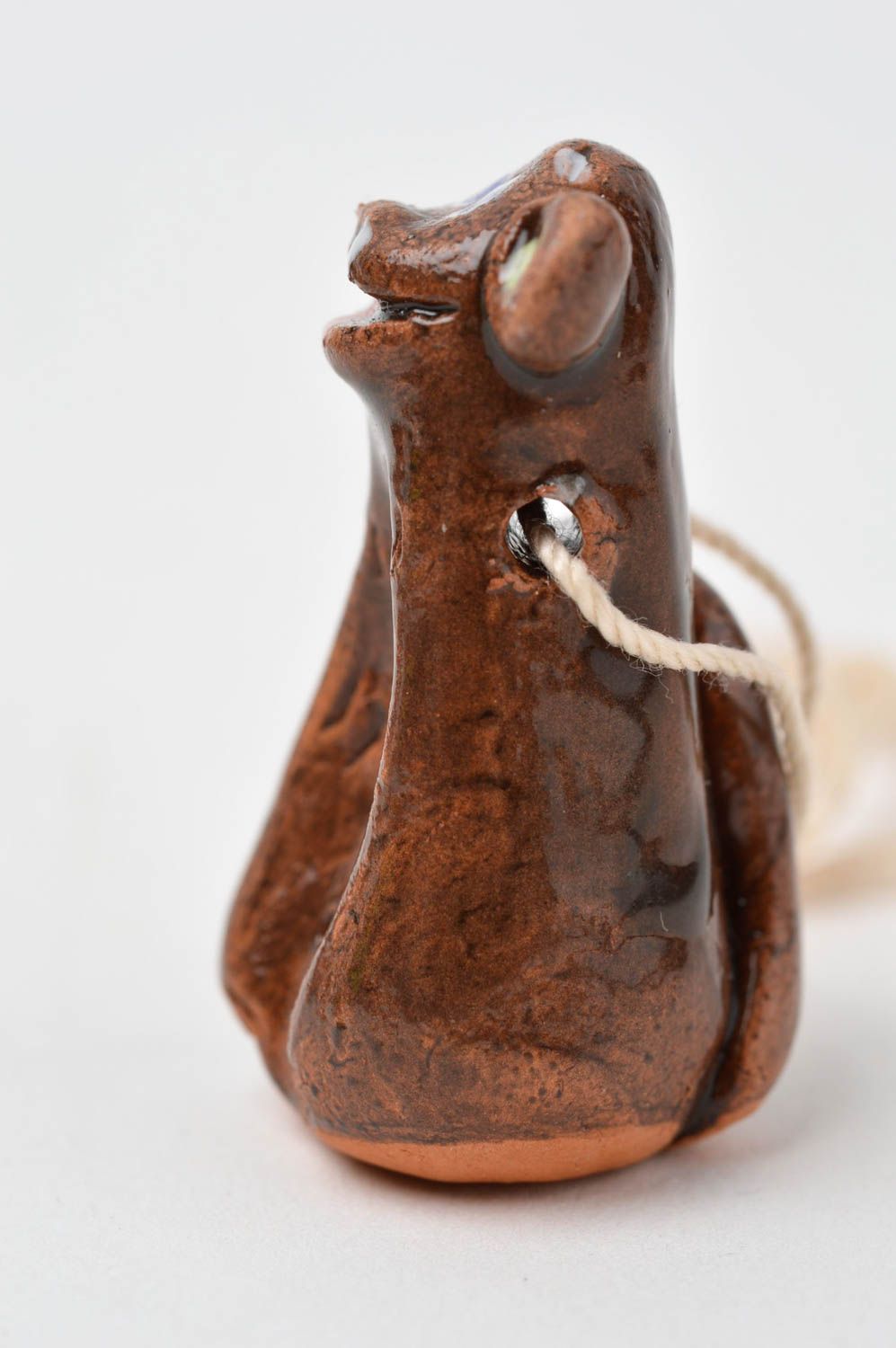 Фигурка животного обезьянка ручной работы декоративная подвеска игрушка из глины фото 3