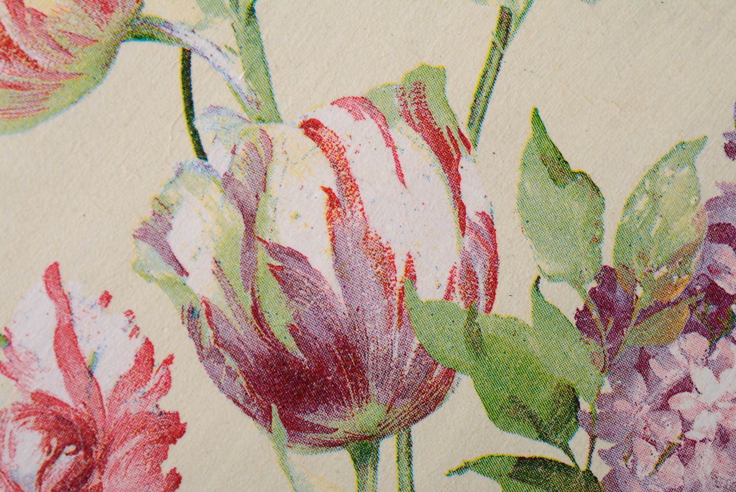Planche à découper fantaisie en bois rectangulaire à motif floral faite main  photo 3