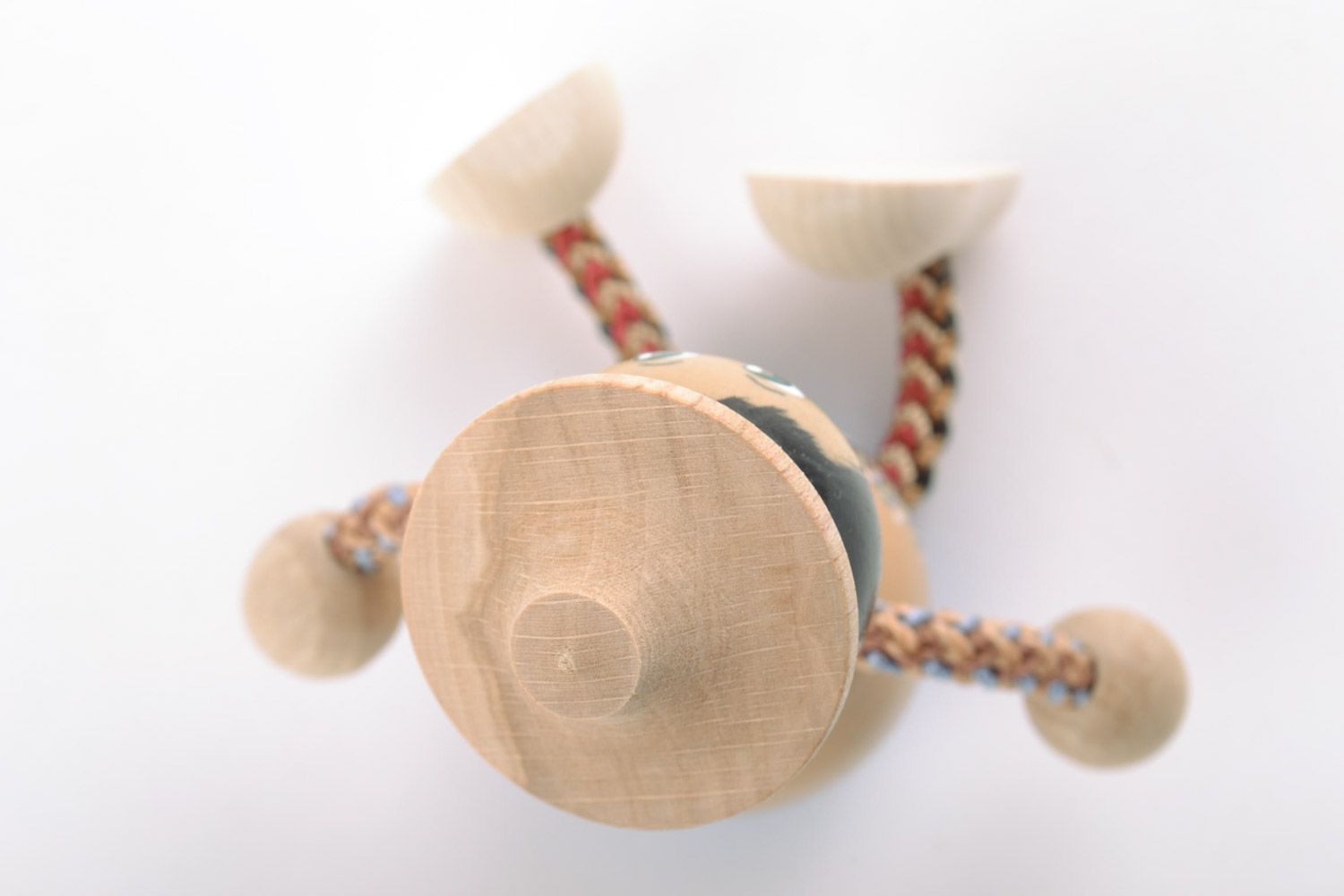 Handmade painted wooden eco toy in the shape of boy in national Ukrainian costume photo 4