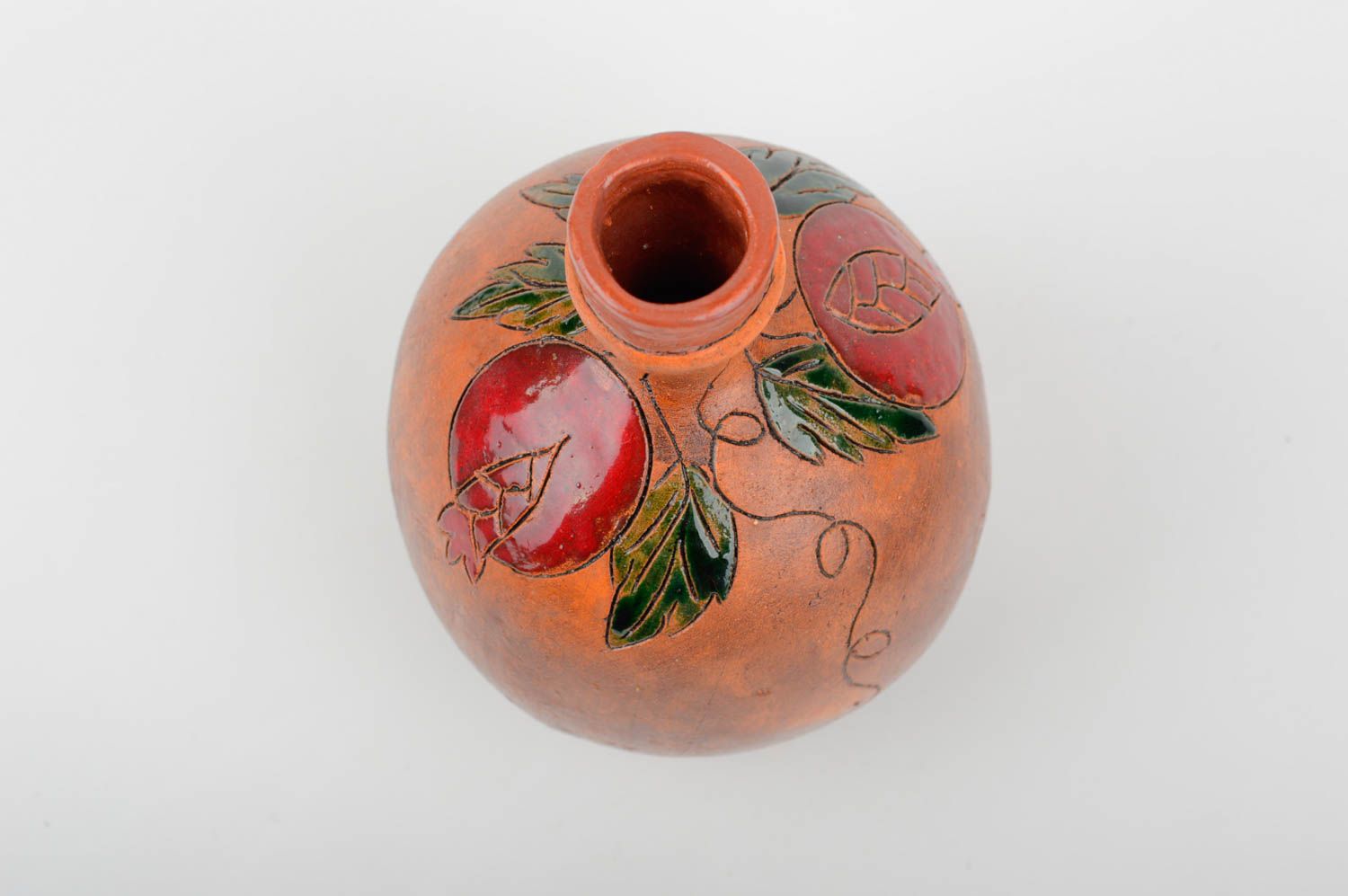 Jarro de cerámica hecho a mano pintado accesorio de cocina vasija de arcilla foto 3