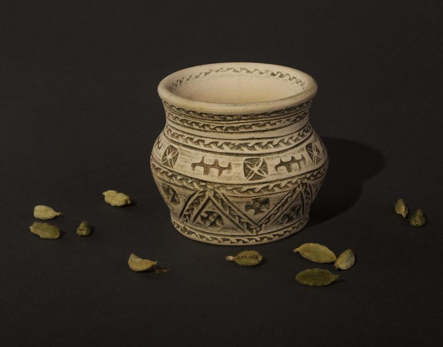 Vaso in ceramica fatto a mano Vaso in argilla naturale decorativo originale
 foto 2