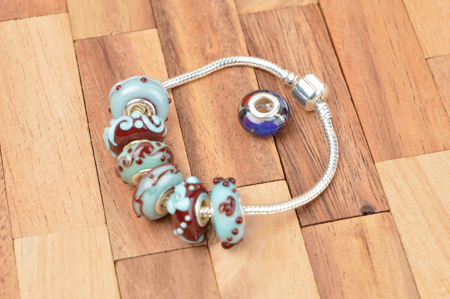 Handmade glass bead lampwork beads jewelry findings jewellery making supplies photo 5