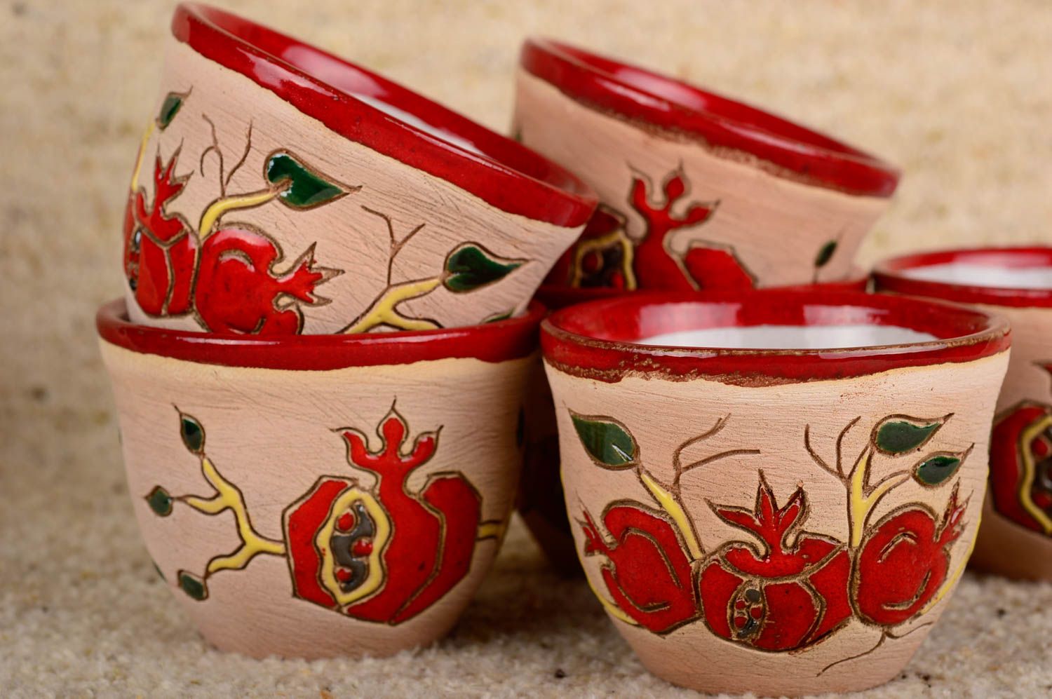 Vasos de cerámica artesanales accesorios de cocina elementos decorativos foto 2