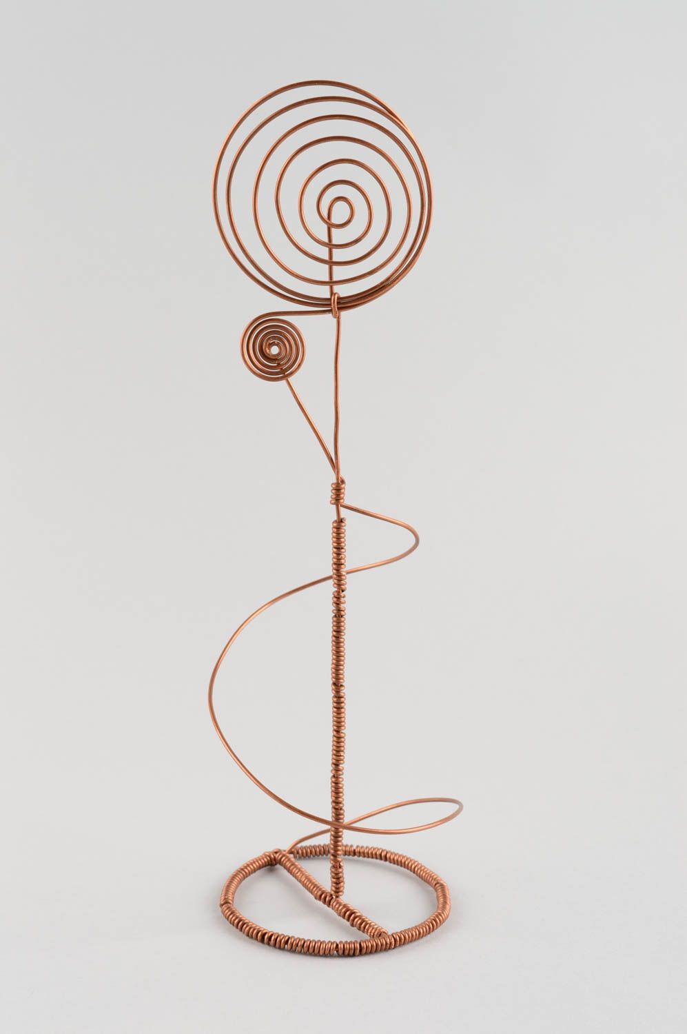 Figura de alambre original artesanal decorativa flor de cobre adorno para casa foto 2