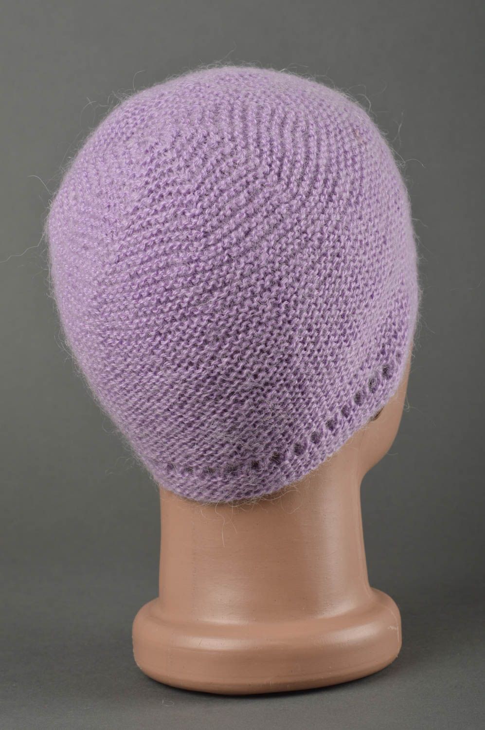 Bonnet au crochet fait main Chapeau tricot design violet Vêtement enfant photo 2