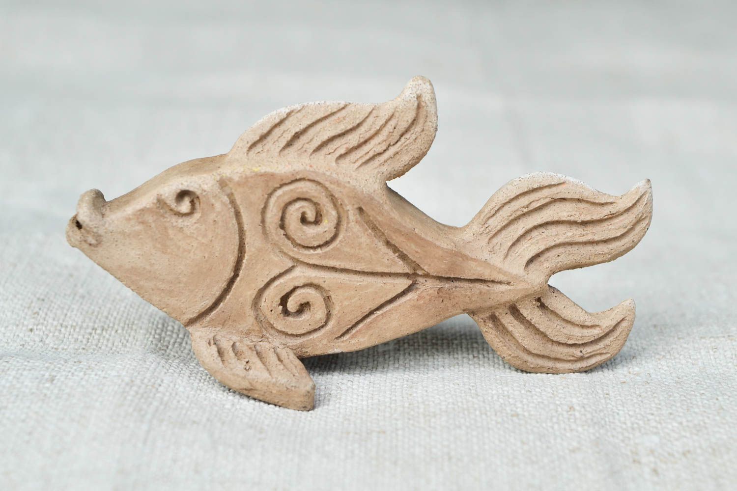 Sifflet enfant fait main Figurine poisson Instrument musique argile design photo 3