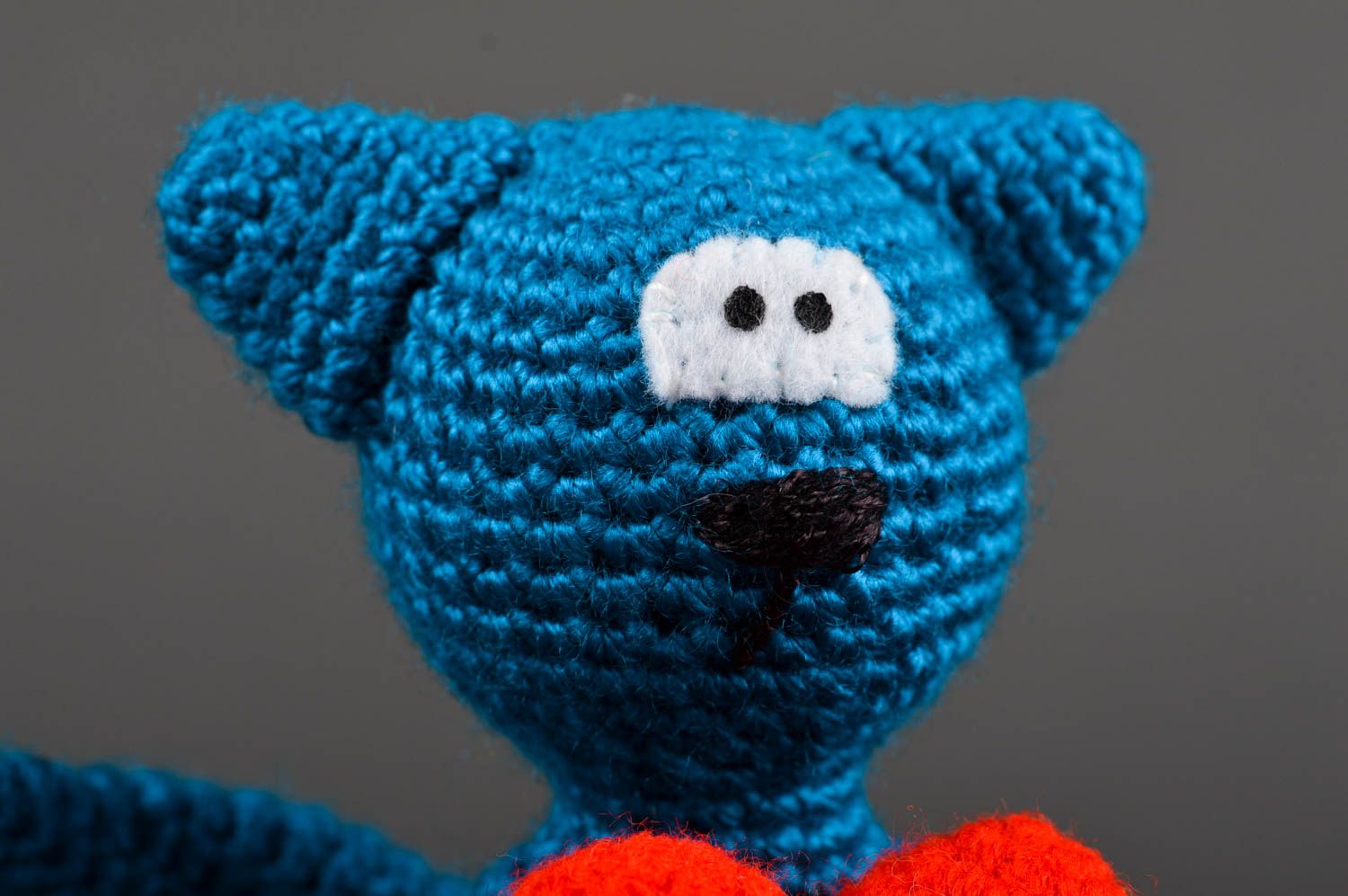 Stoff Kuscheltier handmade Katze Spielzeug in Blau tolles Geschenk für Kinder foto 4