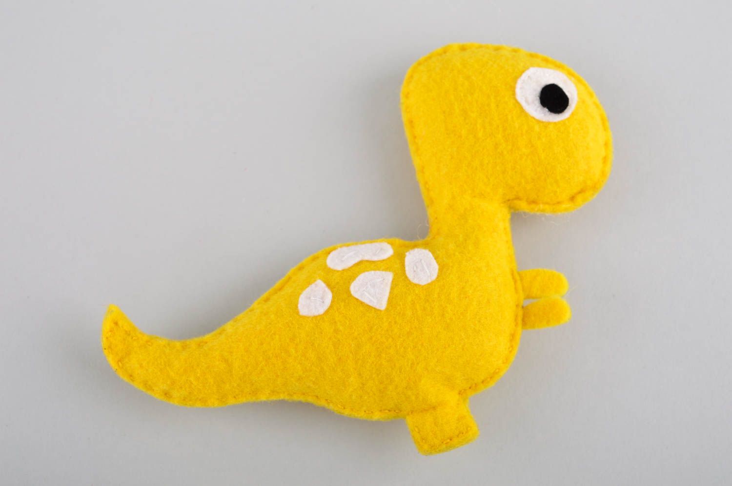 Игрушка ручной работы игрушка из шерсти игрушка из войлока Дракончик желтый фото 3