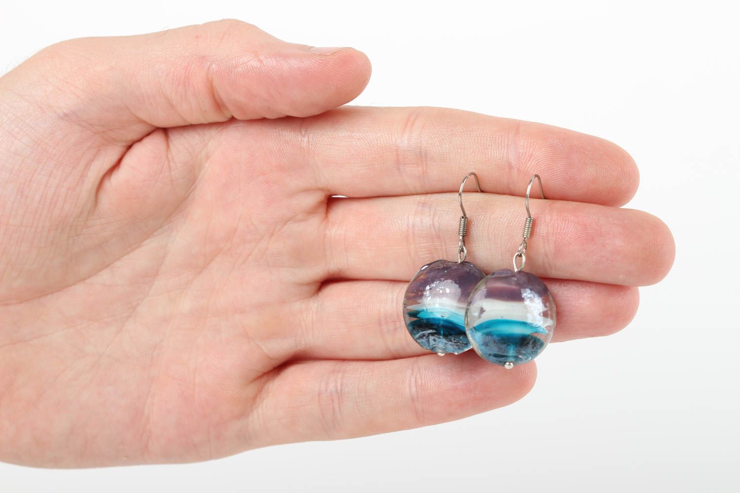 Glass earrings handmade accessories designer glass jewelry fashion accessories photo 5