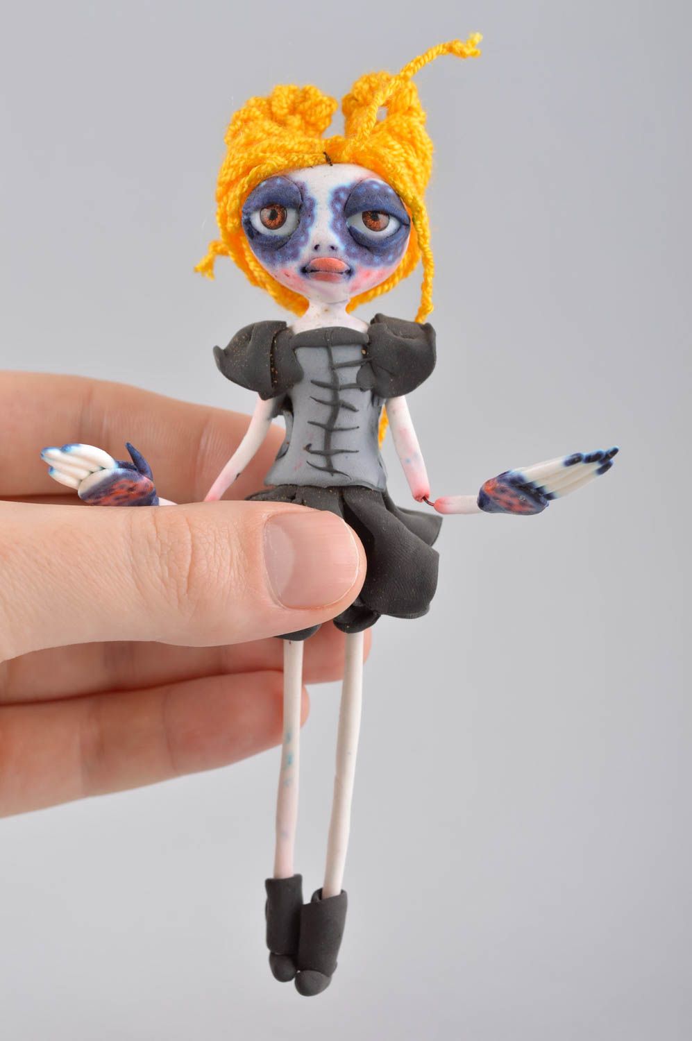 Авторская кукла игрушка ручной работы дизайнерская кукла зомби керамическая фото 5